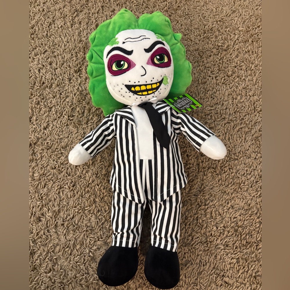 NEW WITH TAGS Spirit Halloween 17” Beetlejuice plush doll #Beetlejuice #Decor